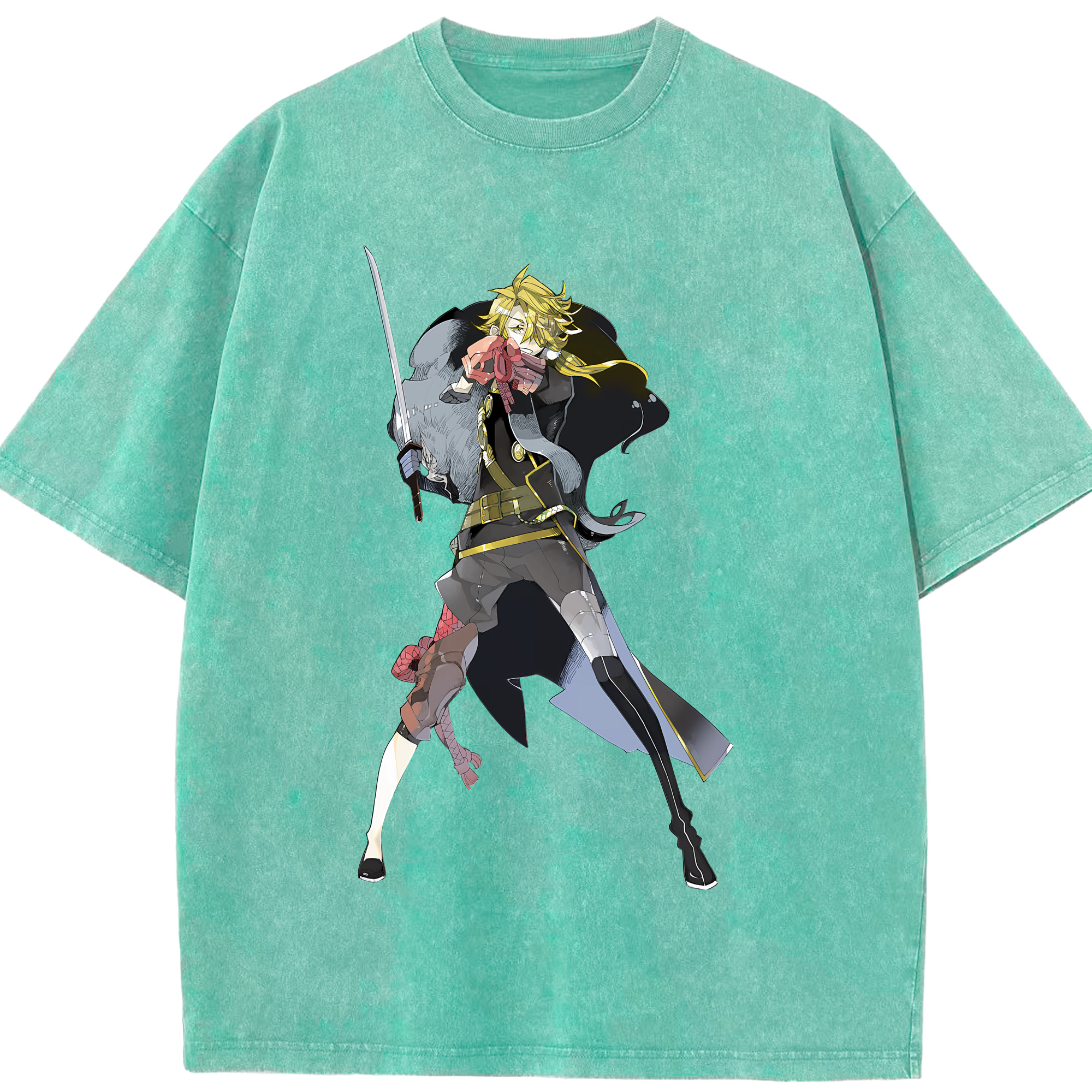 （画像用） 刀剣乱舞 Touken Ranbu 綿100% ヴィンテージ風 半袖Tシャツ（フロントプリント）